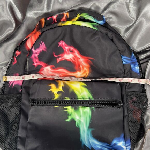 Fire Rainbow Dragon‎ School Backpack Black Bookbag for Boys Girls Elementary GUC - Picture 15 of 16